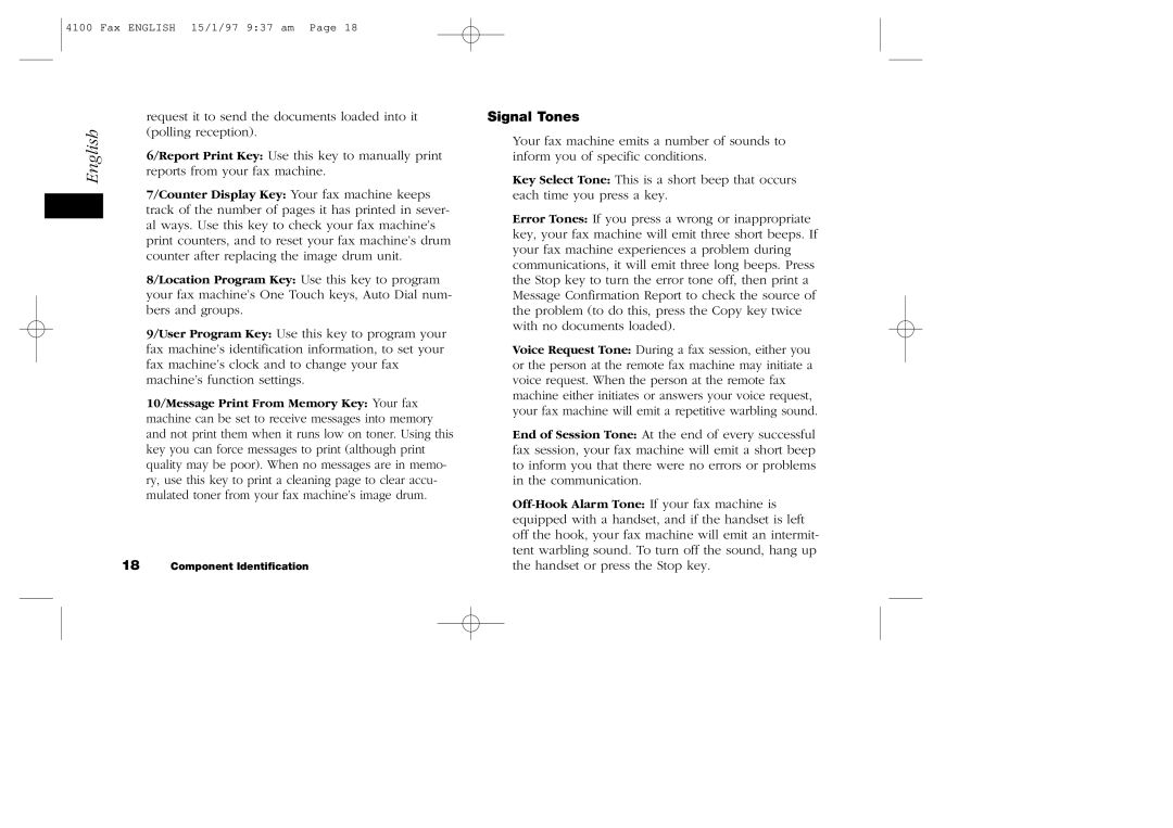 Oki 4100 manual Machine’s function settings, Signal Tones 