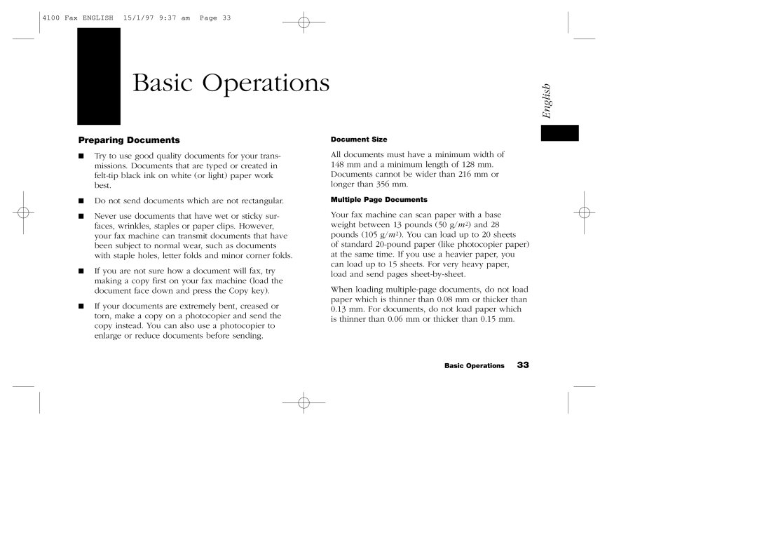 Oki 4100 manual Basic Operations, Preparing Documents 