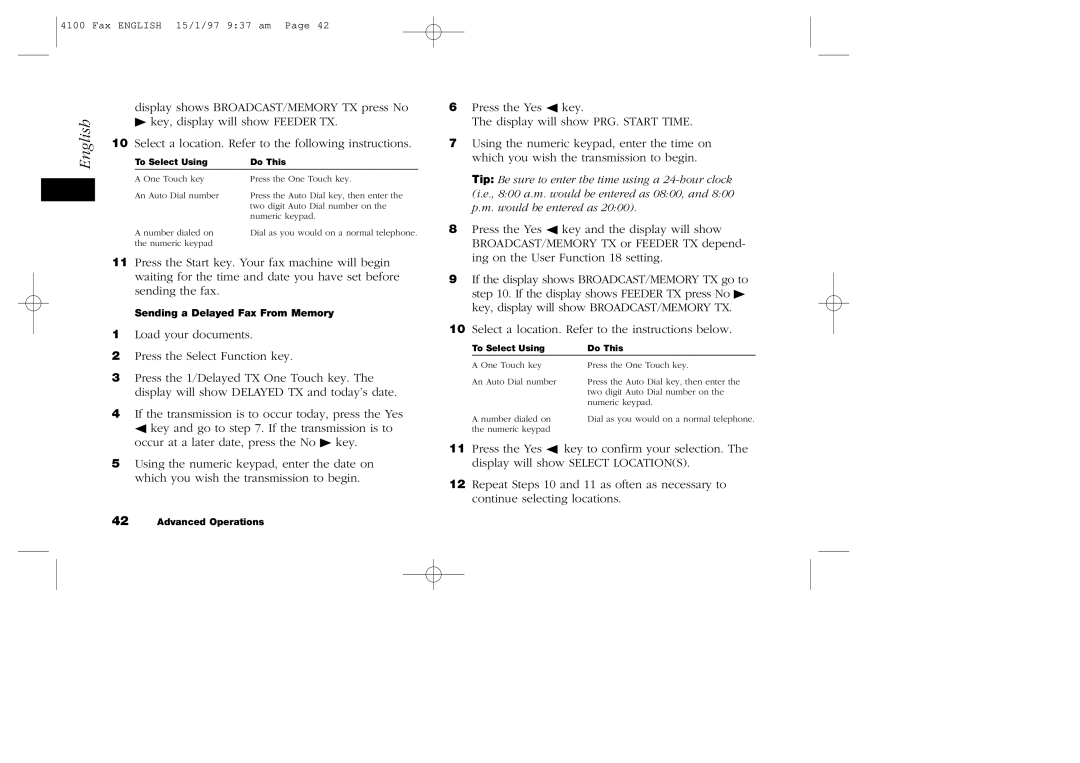 Oki 4100 manual Sending a Delayed Fax From Memory 