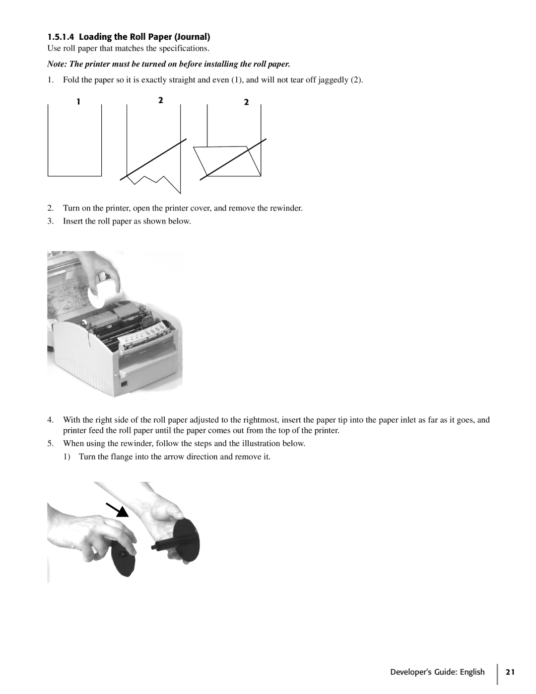 Oki 425D manual Loading the Roll Paper Journal 