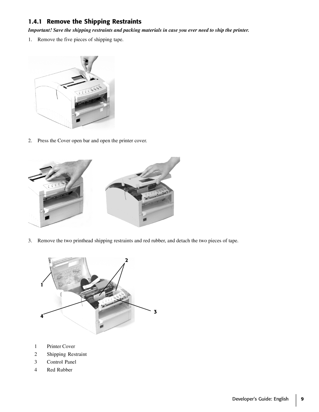 Oki 425D manual Remove the Shipping Restraints 