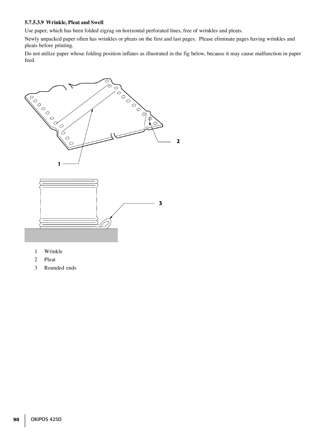 Oki 425D manual Wrinkle, Pleat and Swell 