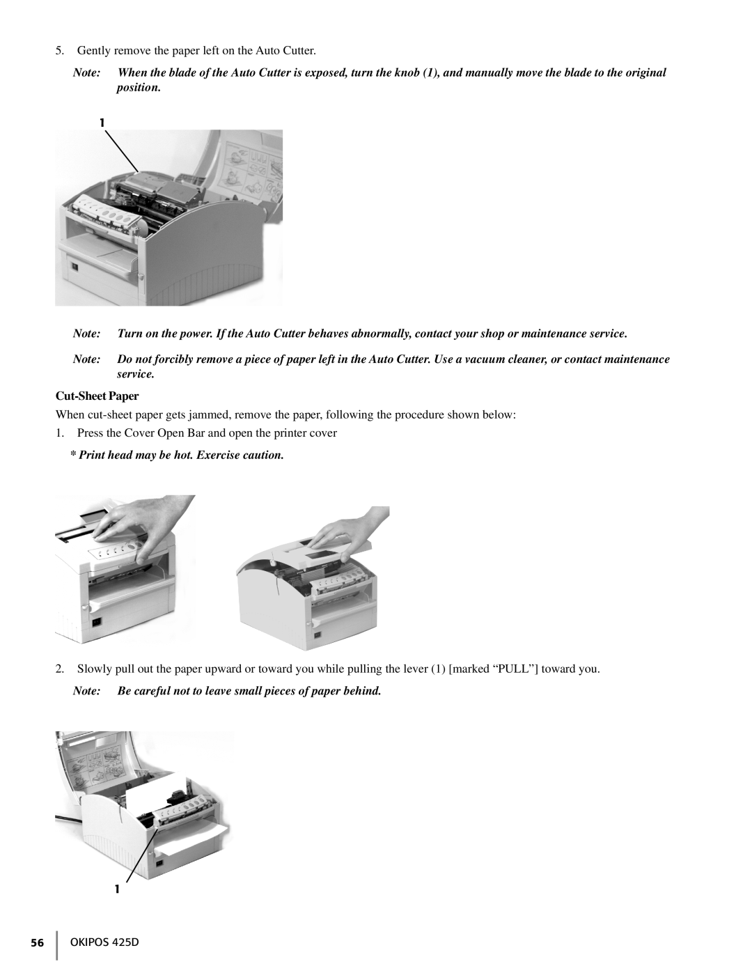 Oki 425D manual Cut-Sheet Paper 