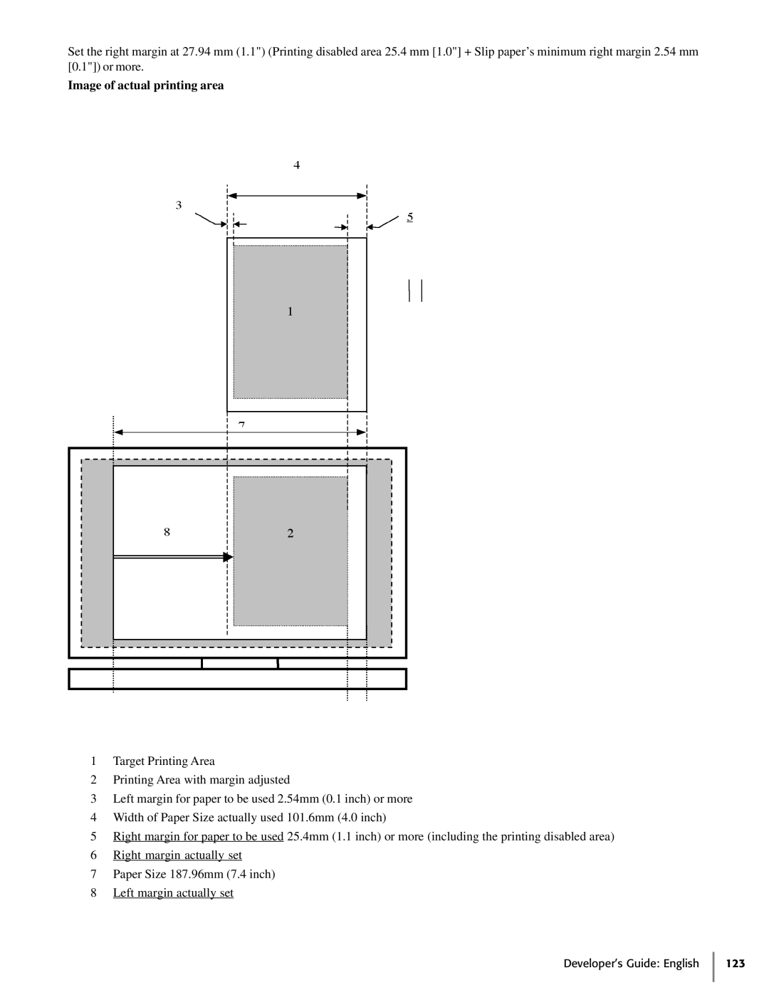 Oki 425S manual Image of actual printing area 