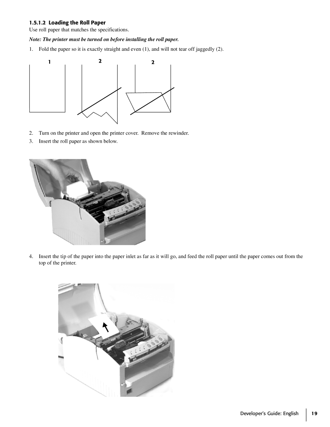 Oki 425S manual Loading the Roll Paper 