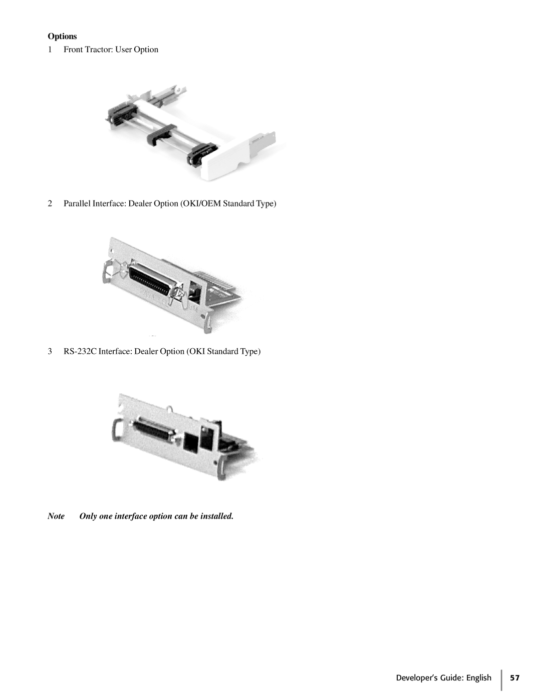 Oki 425S manual Options 