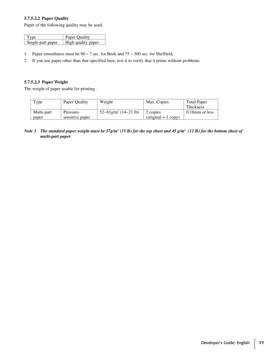 Oki 425S manual Paper Quality, Paper Weight 