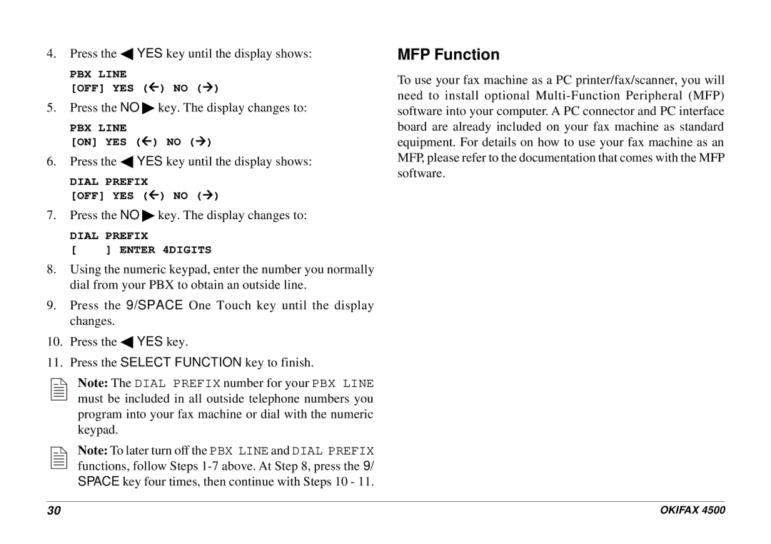 Oki 4500 manual MFP Function 