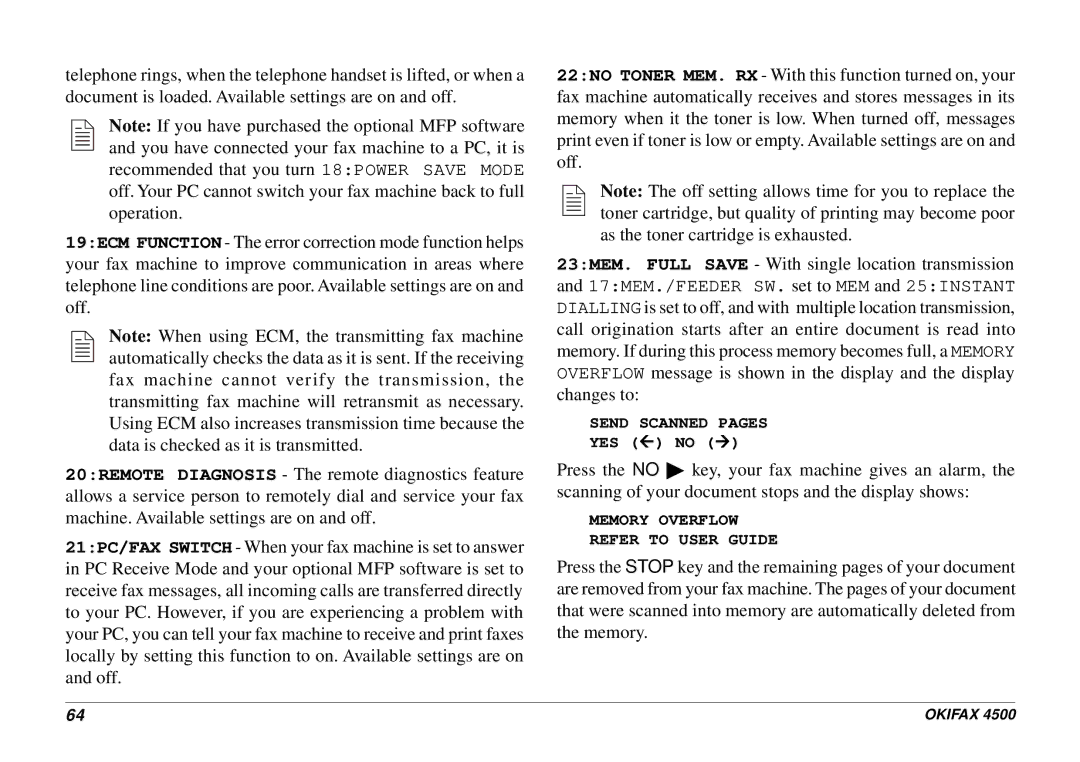 Oki 4500 manual Send Scanned Pages 