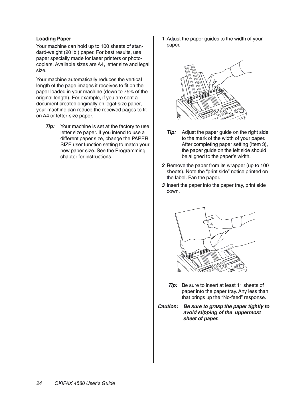 Oki 4580 manual Loading Paper 