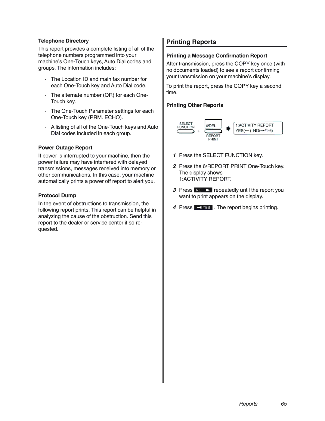 Oki 4580 manual Printing Reports 