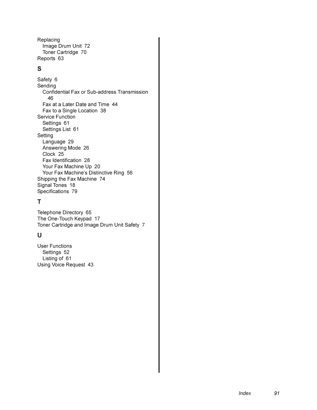 Oki 4580 manual Index 