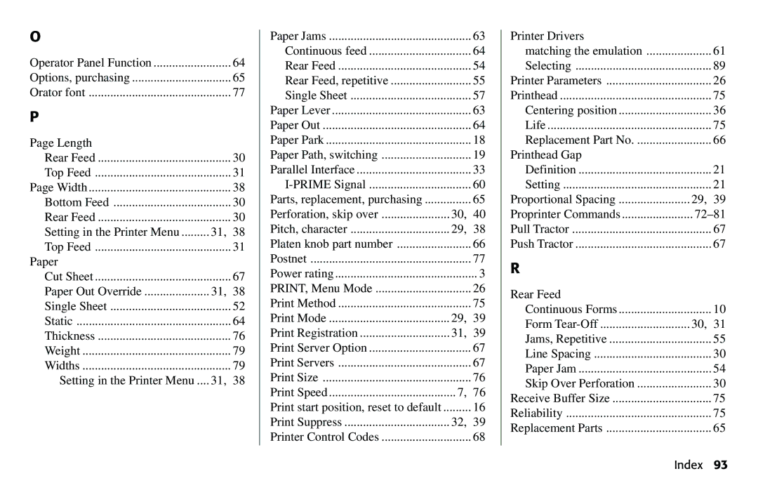 Oki 490 manual Index 