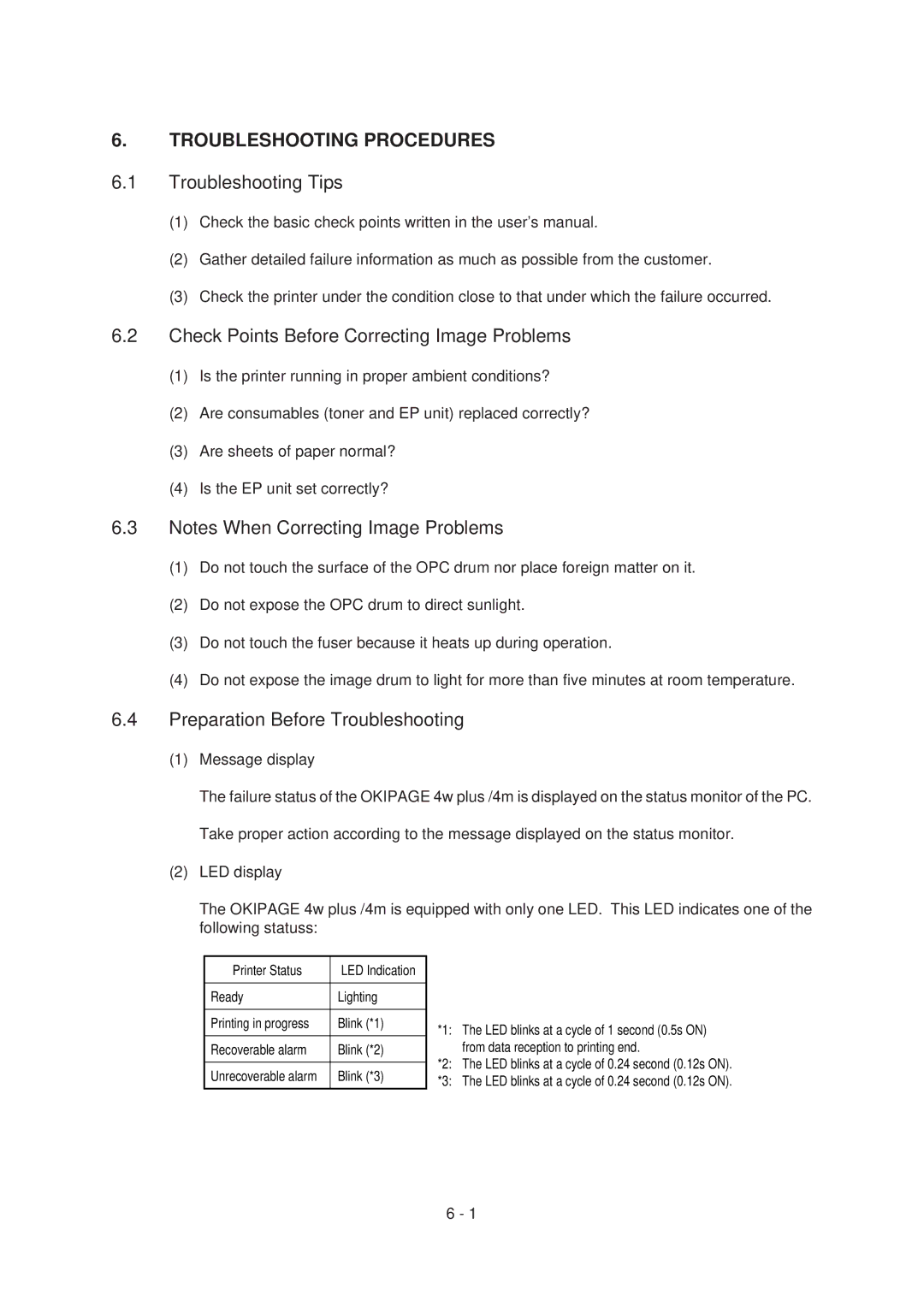 Oki 4W PLUS, 4M specifications Troubleshooting Tips, Check Points Before Correcting Image Problems 