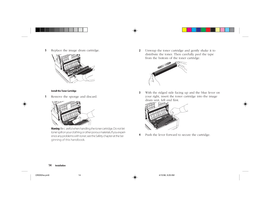 Oki 5050 manual Replace the image drum cartridge 