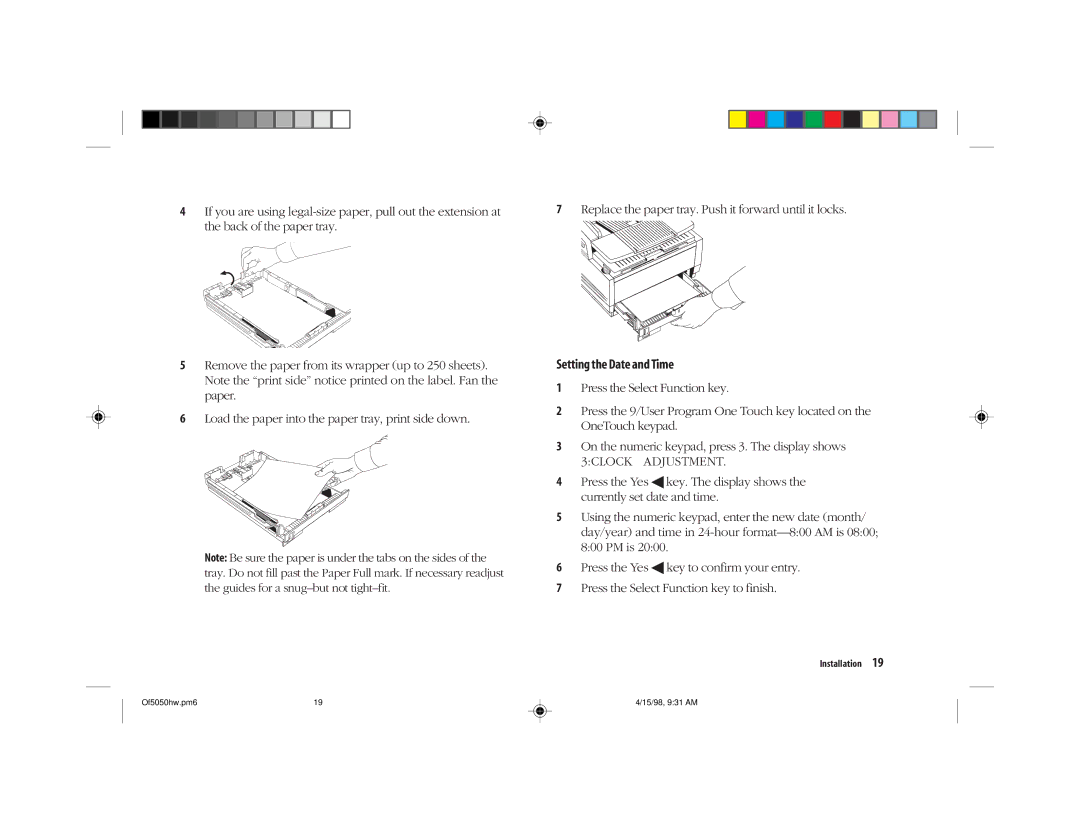 Oki 5050 manual 3CLOCK Adjustment 