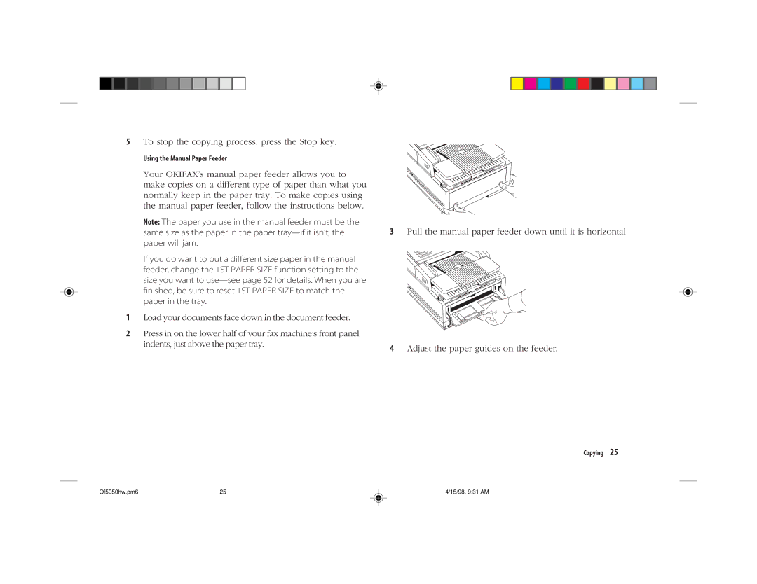 Oki 5050 manual To stop the copying process, press the Stop key 