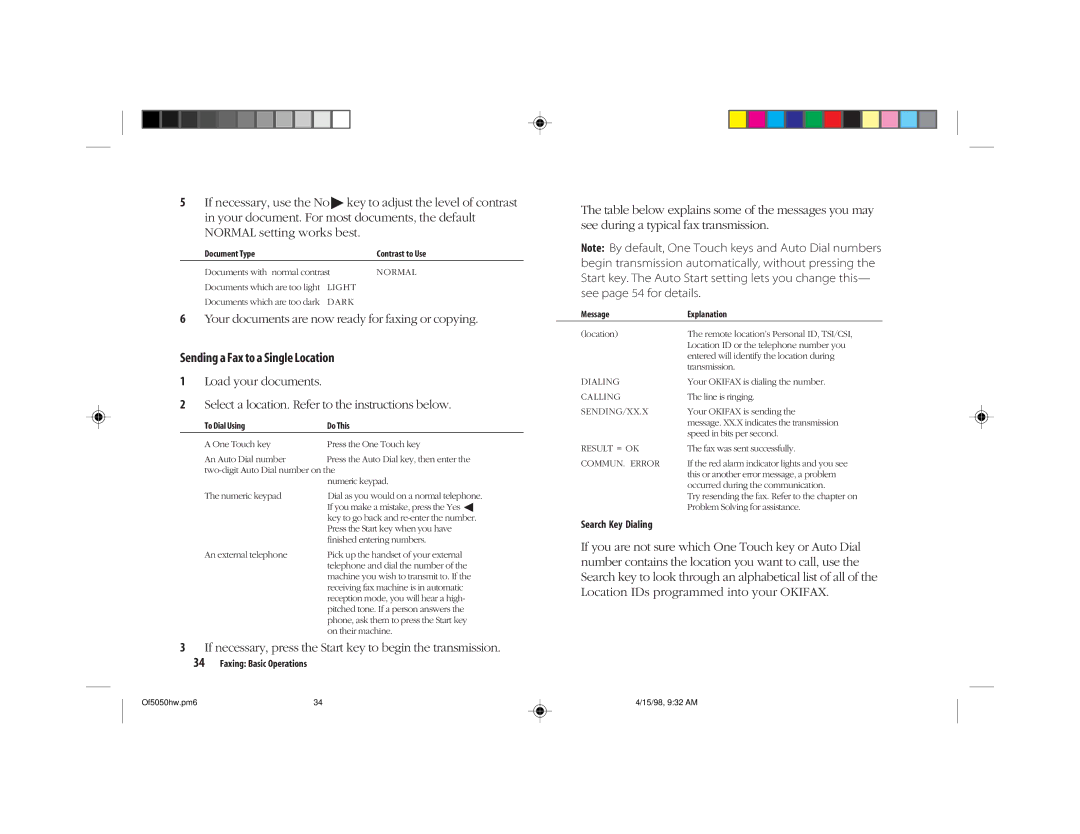 Oki 5050 manual Your documents are now ready for faxing or copying 