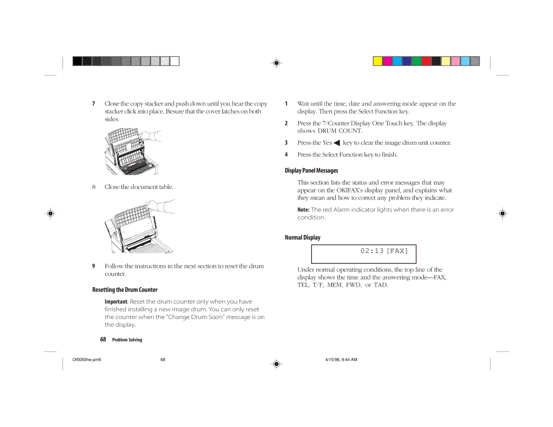 Oki 5050 manual 0213 FAX 