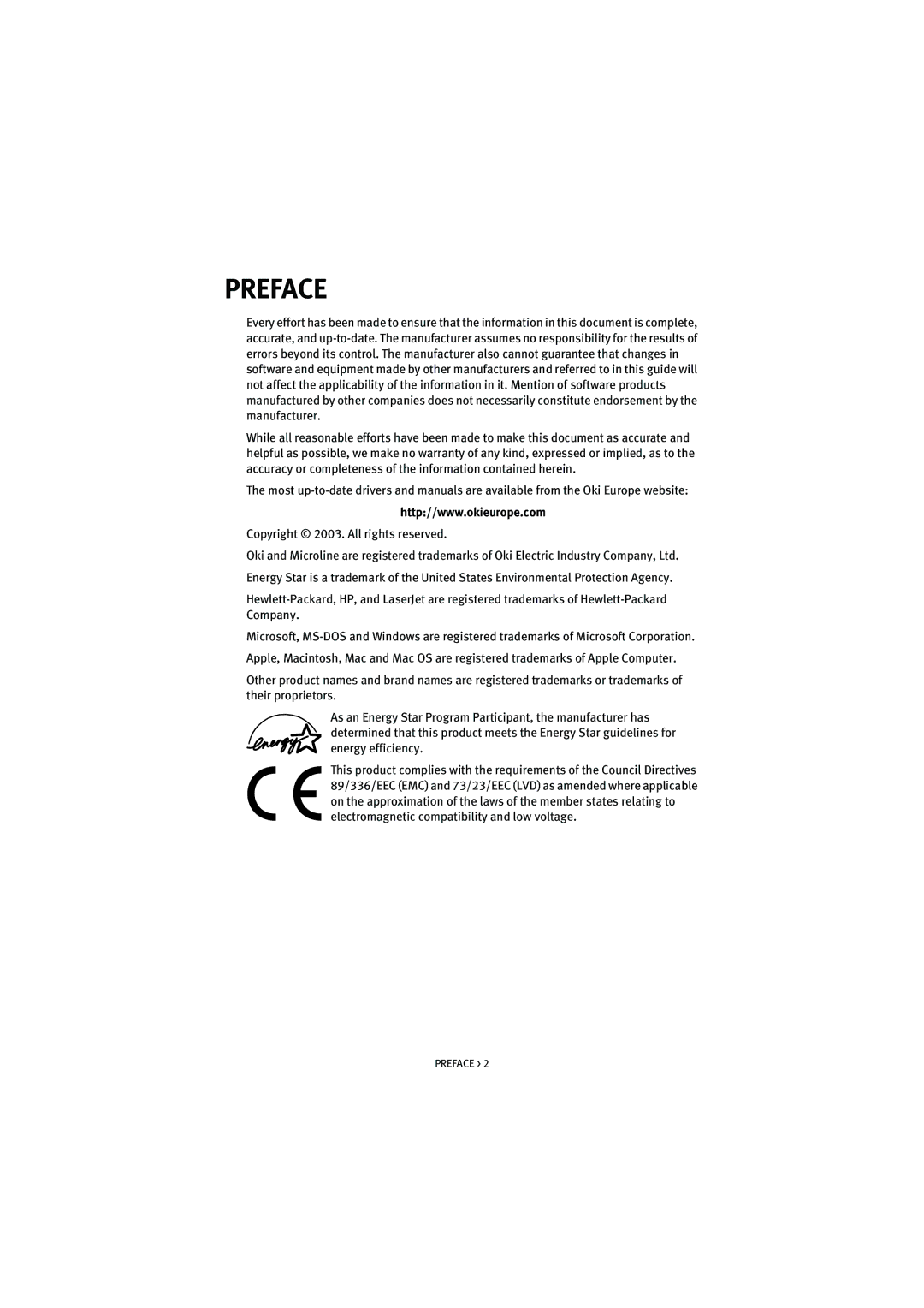 Oki 5100n manual Preface 