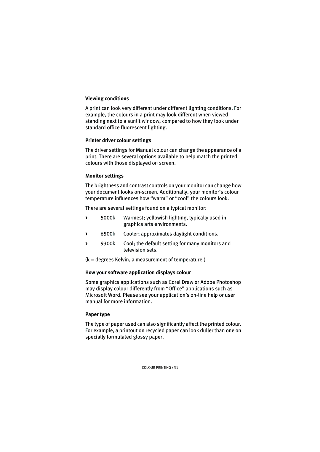 Oki 5100n manual Viewing conditions 