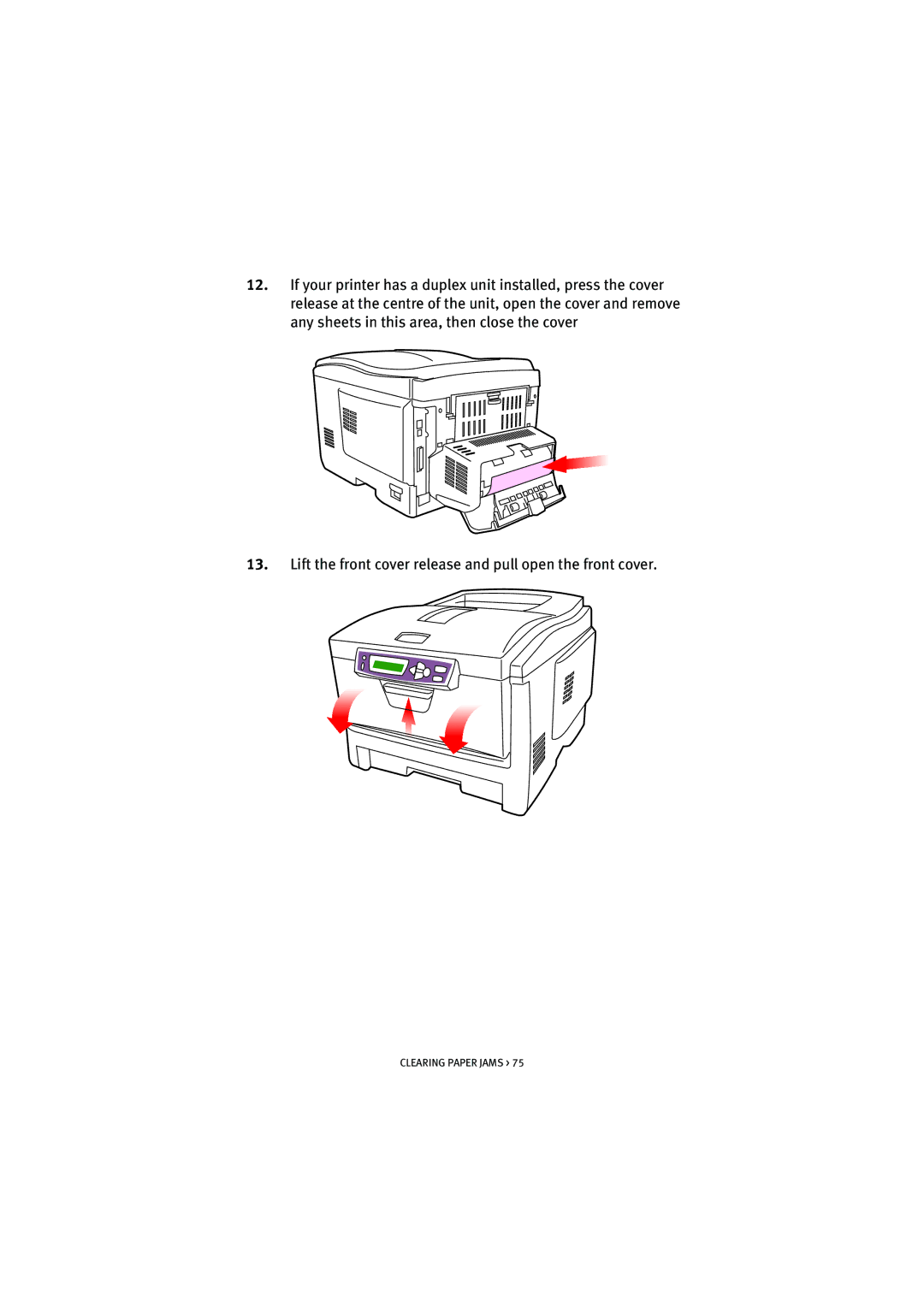 Oki 5100n manual Clearing Paper Jams 