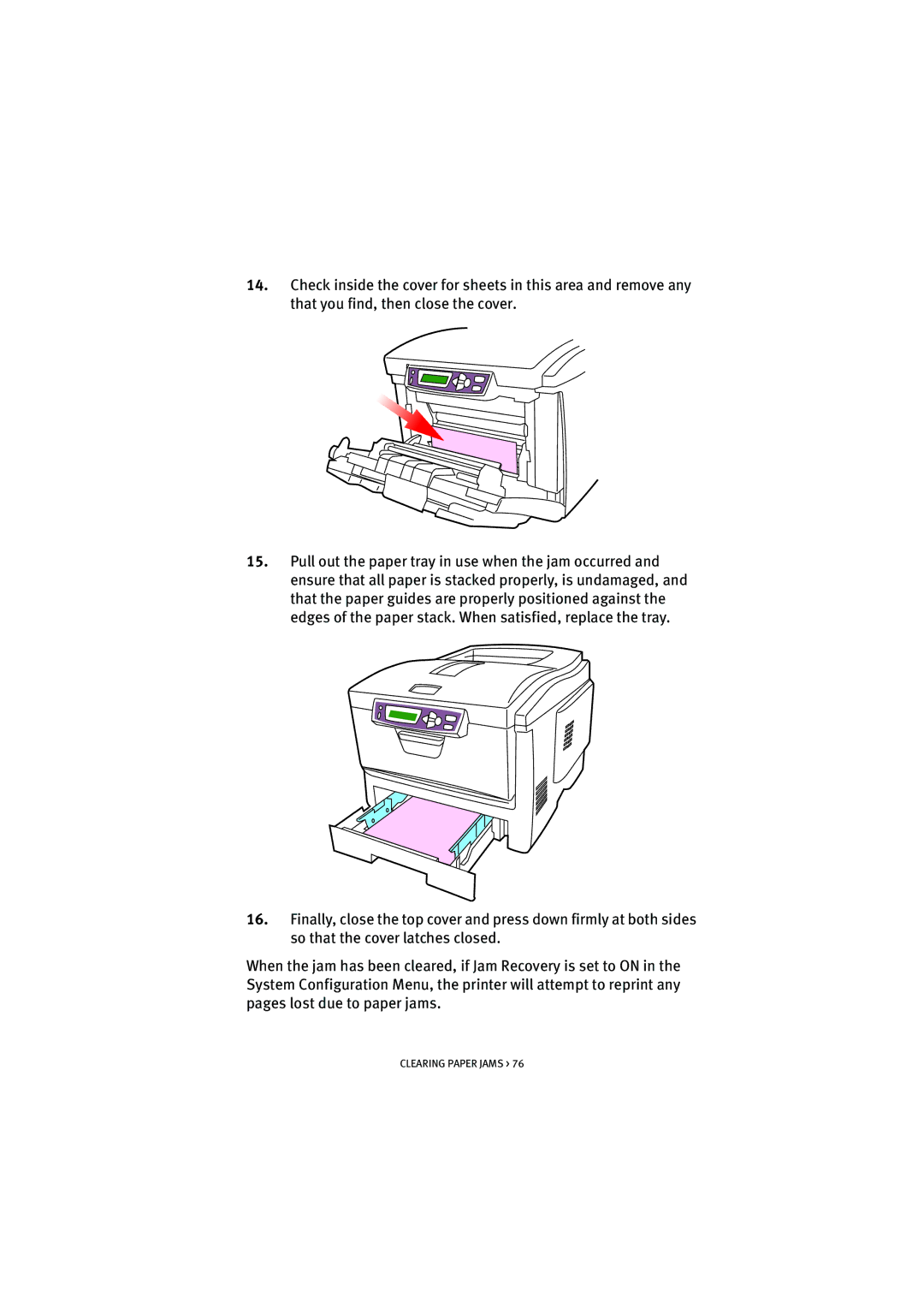 Oki 5100n manual Clearing Paper Jams 