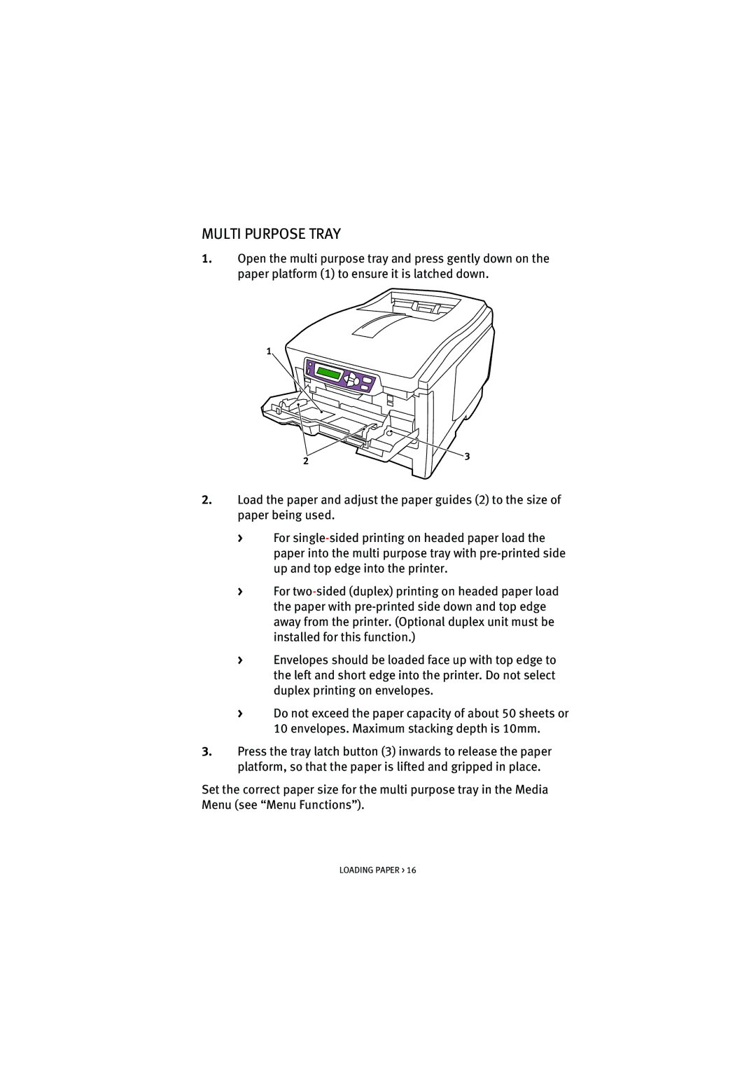 Oki 5200n manual Multi Purpose Tray 