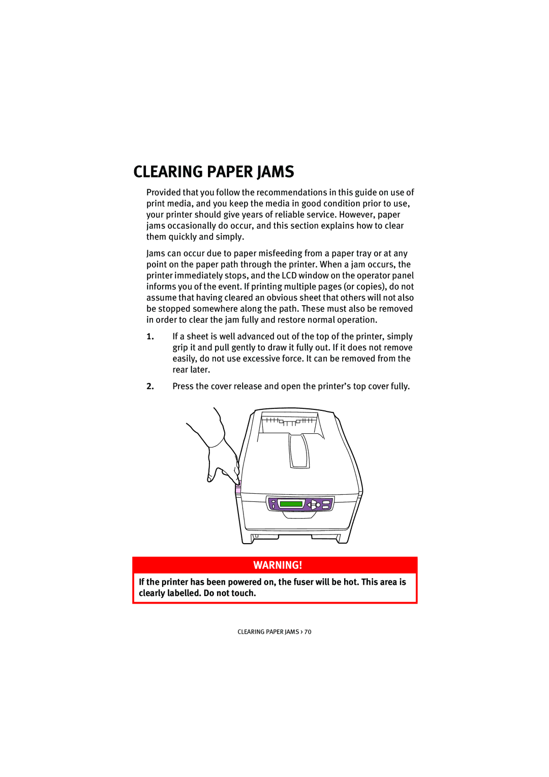 Oki 5200n manual Clearing Paper Jams 