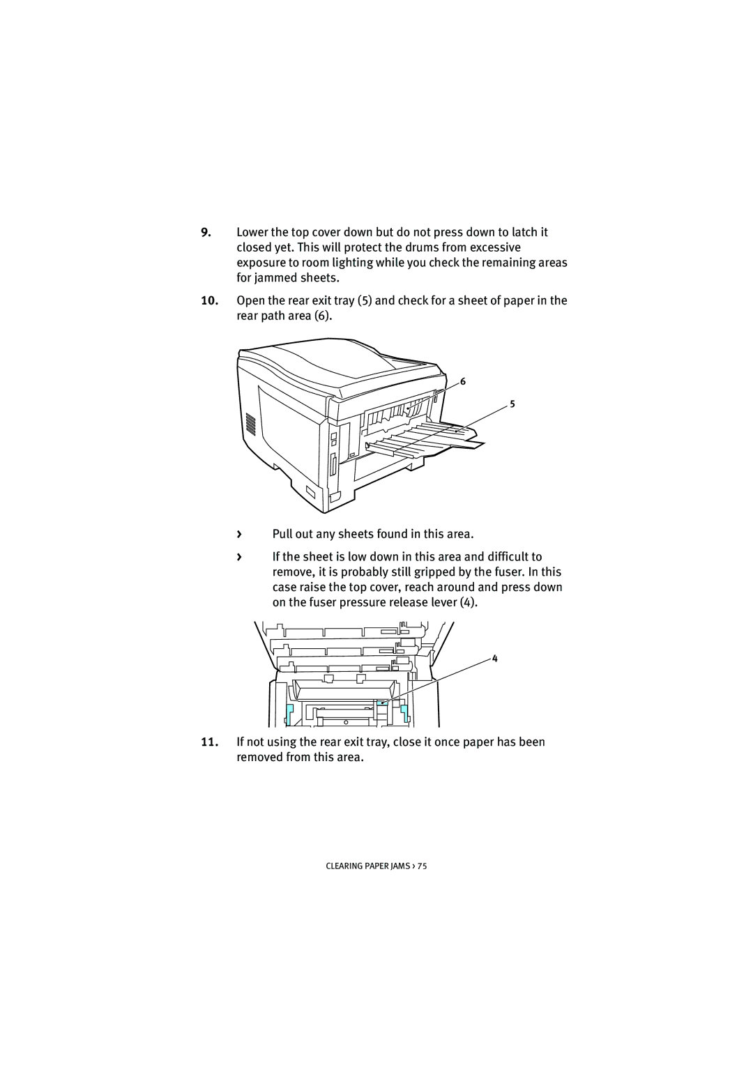 Oki 5200n manual Clearing Paper Jams 