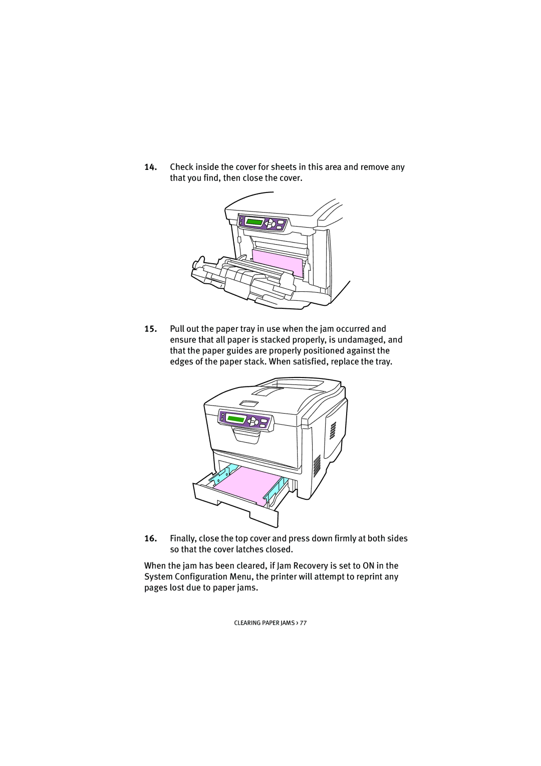 Oki 5200n manual Clearing Paper Jams 