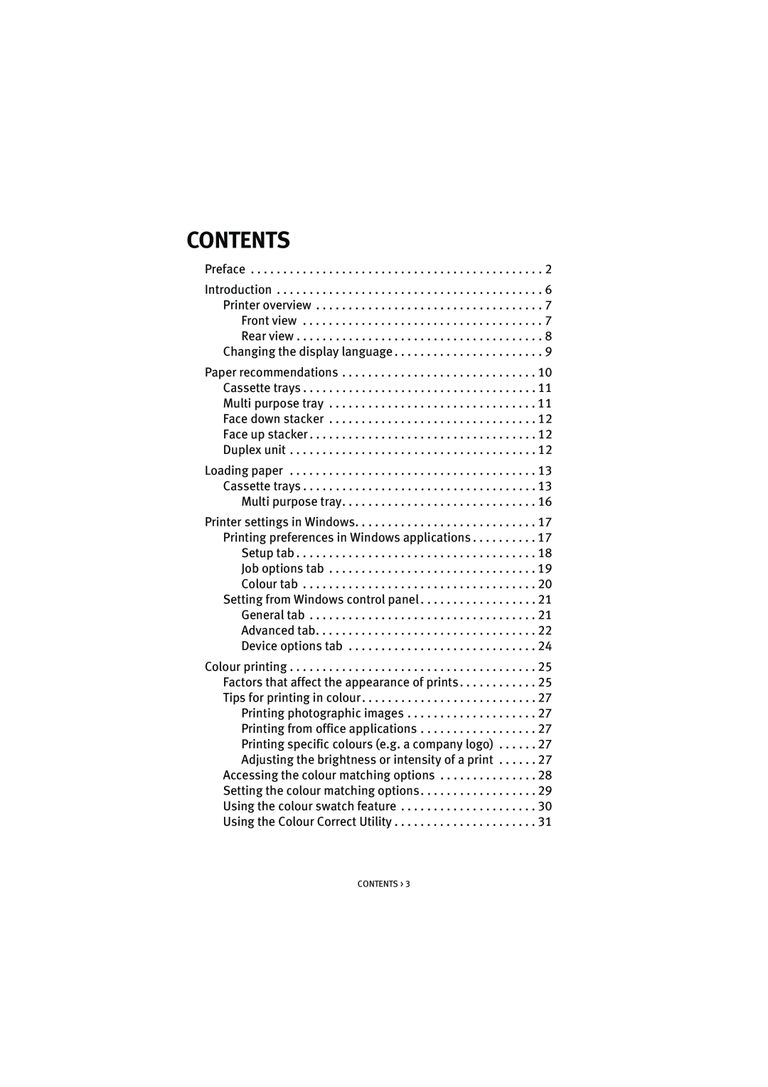 Oki 5200n manual Contents, Preface 