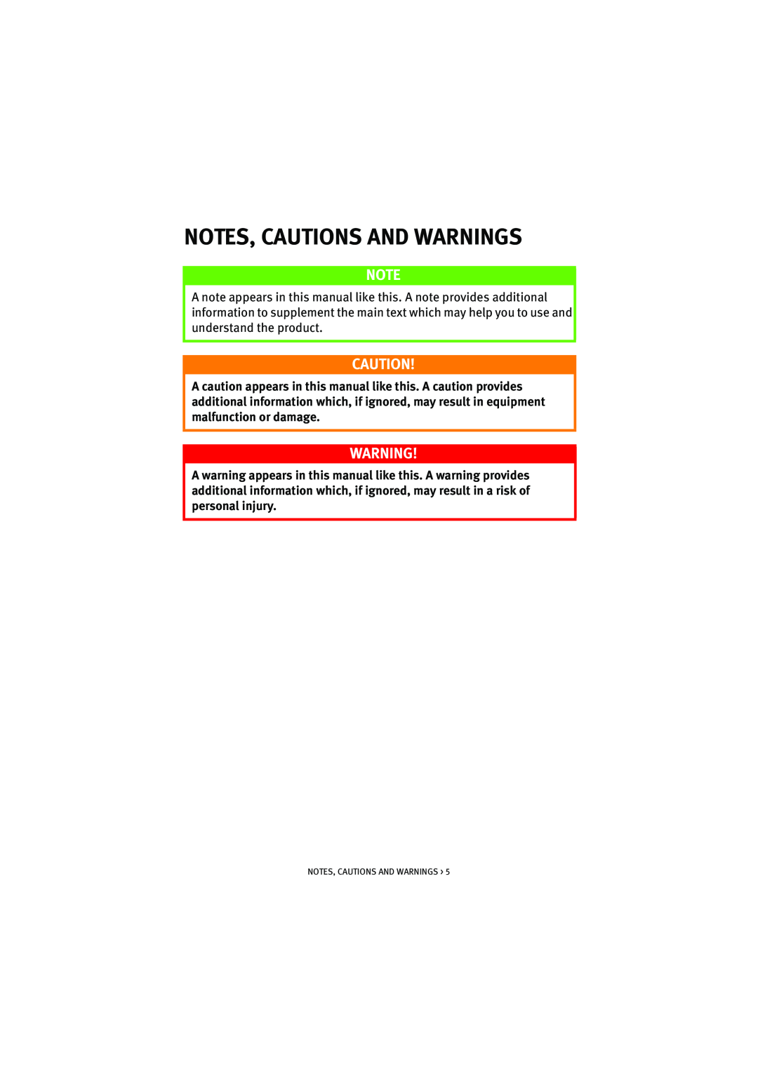 Oki 5200n manual Notes, Cautions And Warnings 