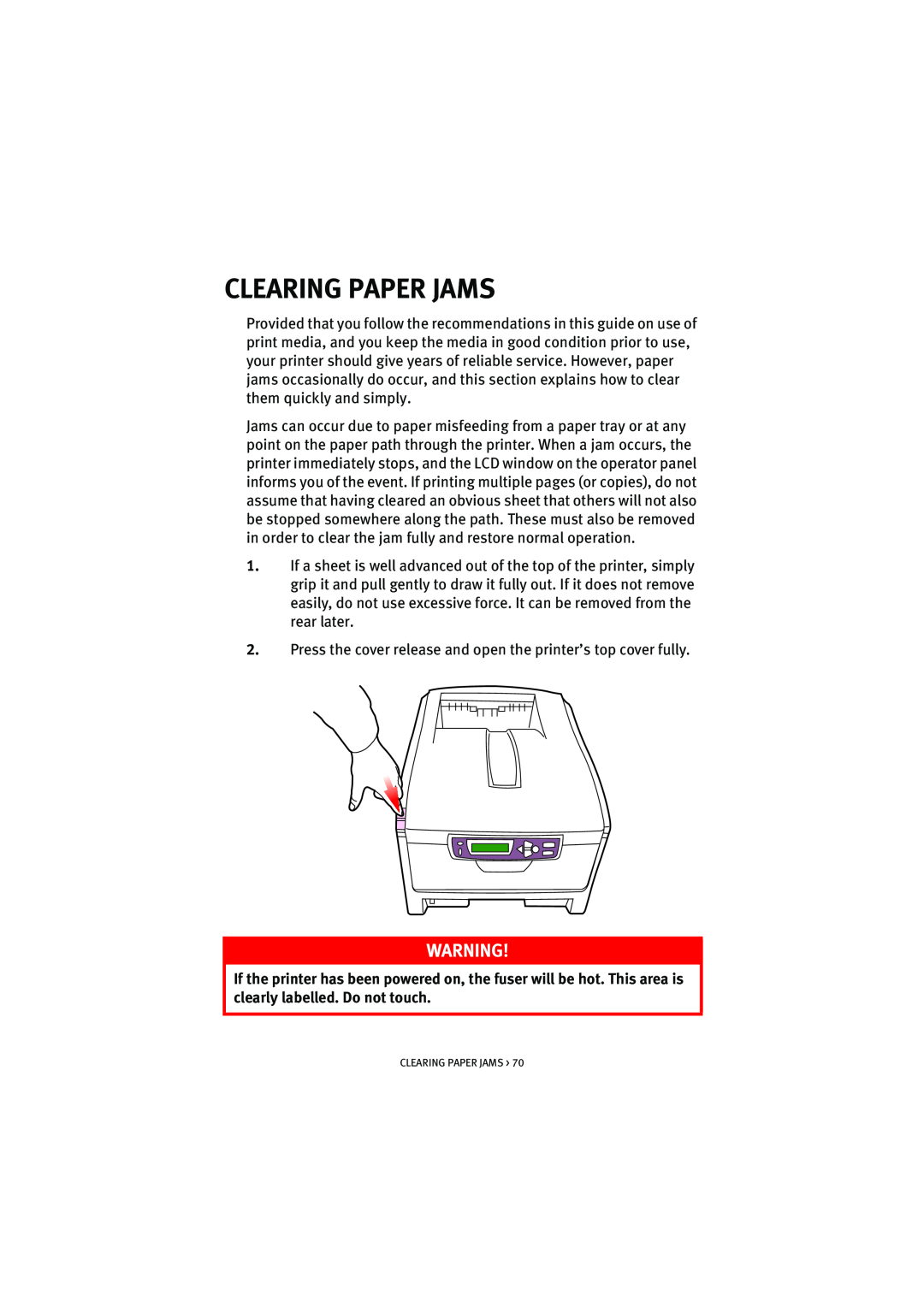 Oki 5200n manual Clearing Paper Jams 