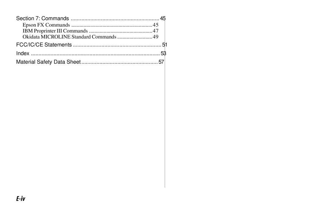 Oki 521, 520 manual Commands 