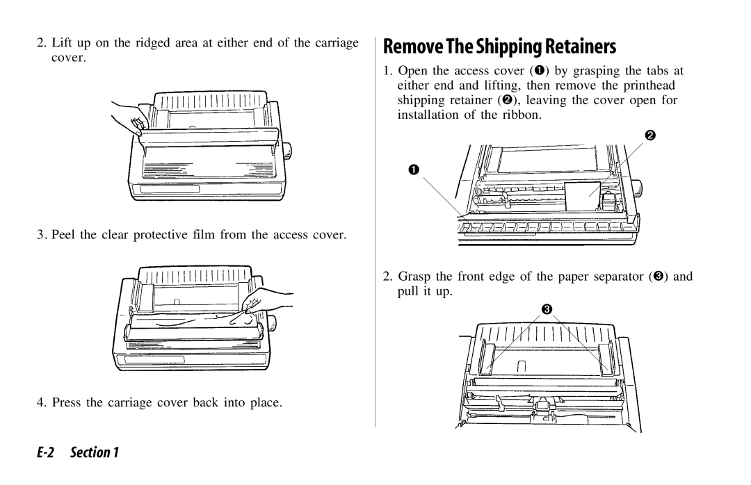 Oki 520, 521 manual Remove The Shipping Retainers, Section 