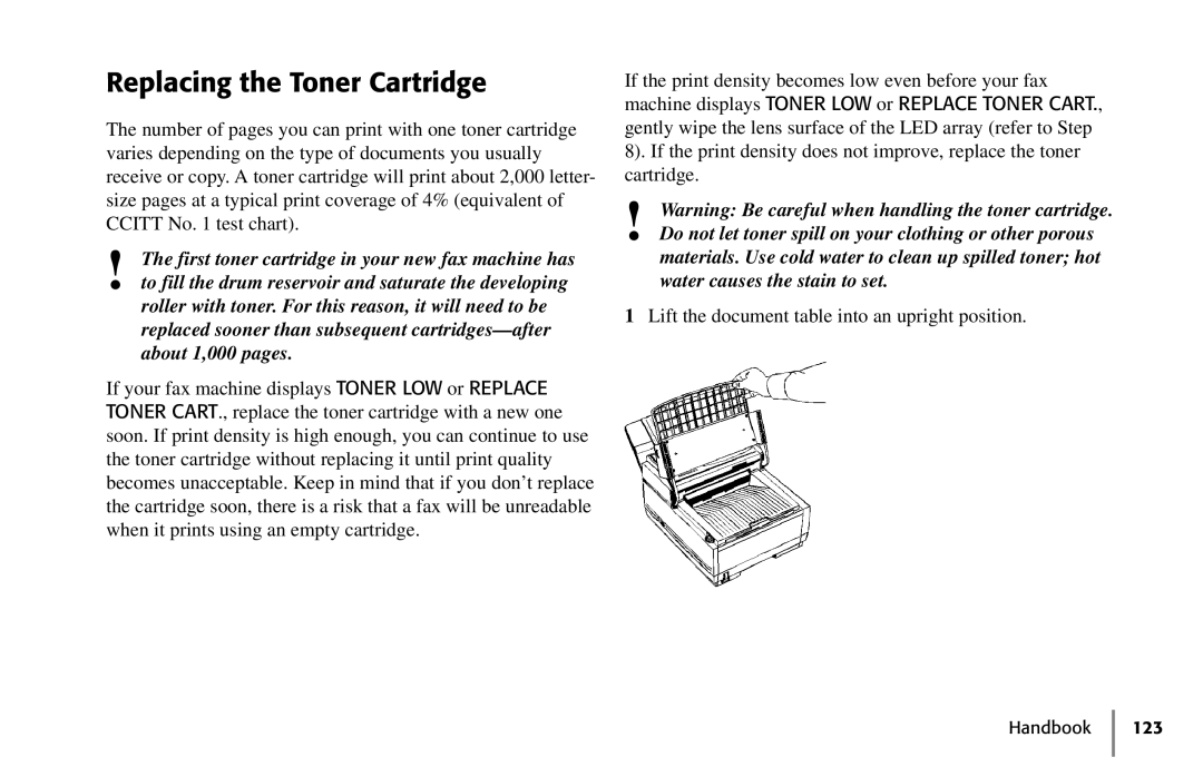 Oki 5250 manual Replacing the Toner Cartridge 