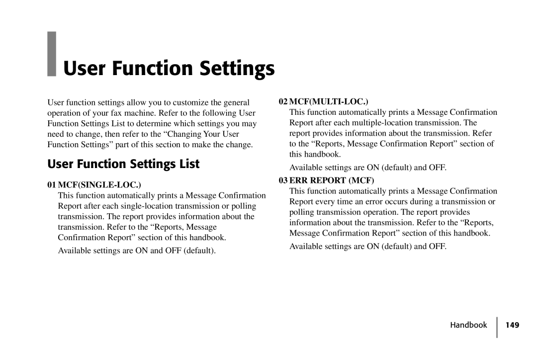 Oki 5250 manual User Function Settings List 