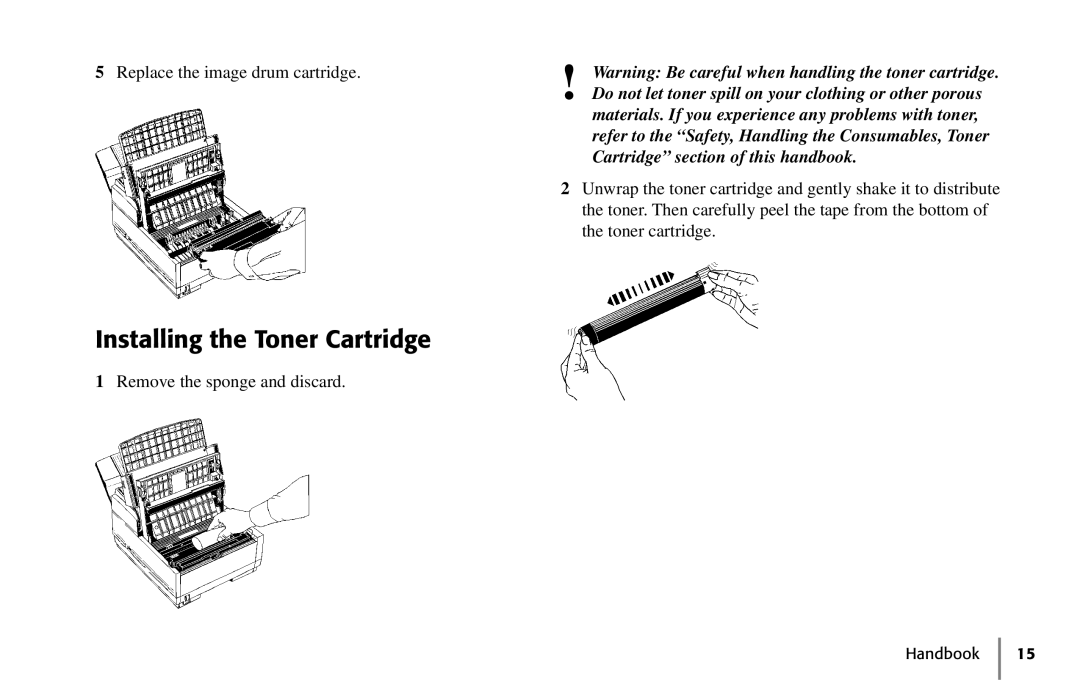 Oki 5250 manual Installing the Toner Cartridge 