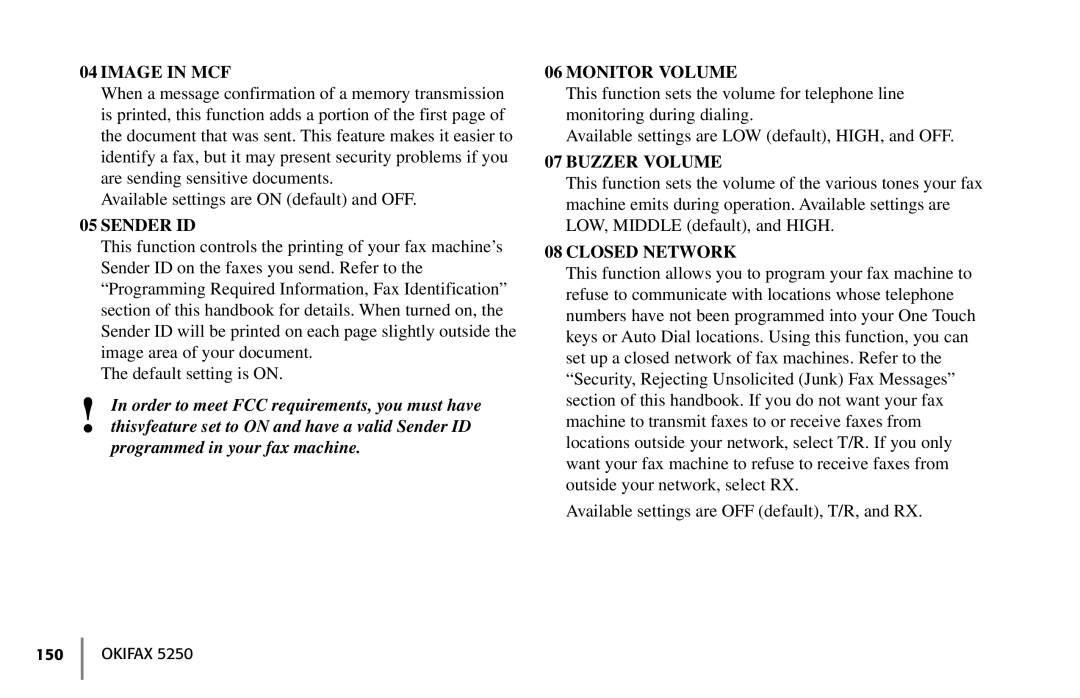 Oki 5250 manual Image in MCF 