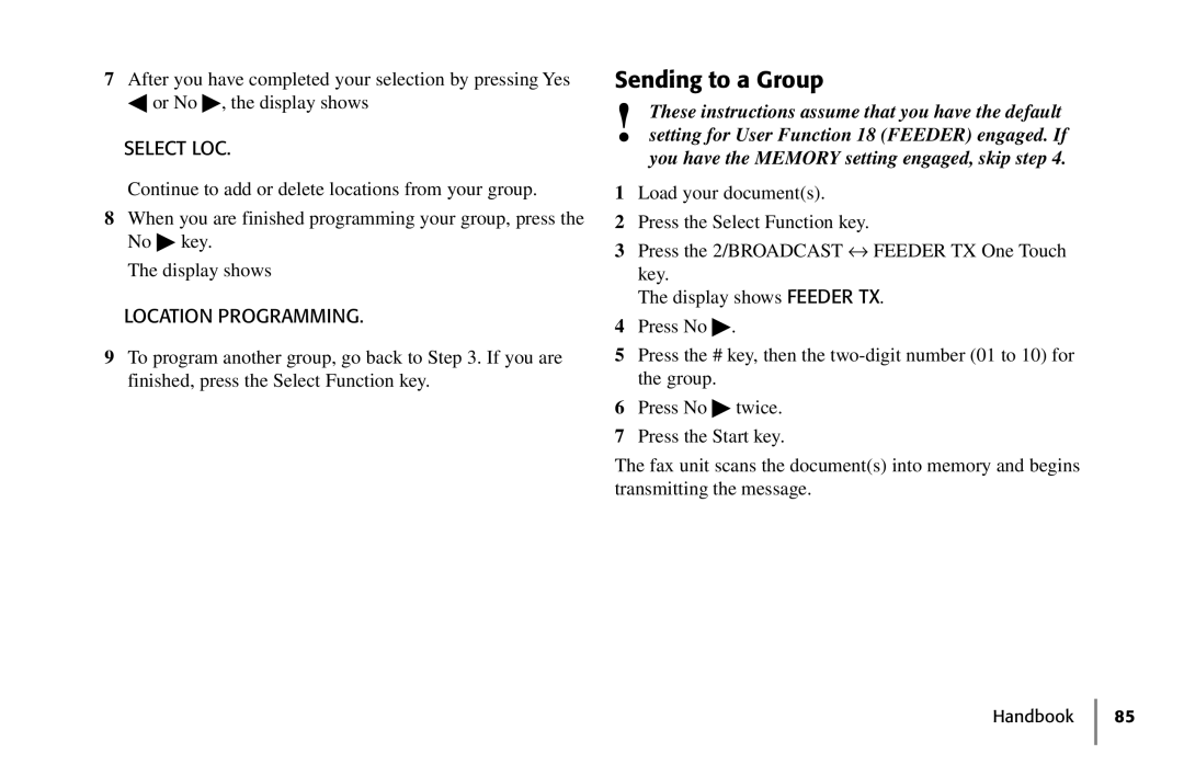 Oki 5250 manual Sending to a Group, Select LOC 