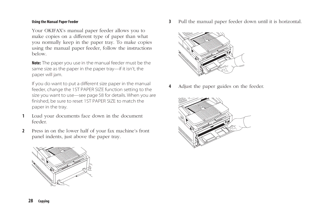 Oki 5300 Plus manual Using the Manual Paper Feeder 