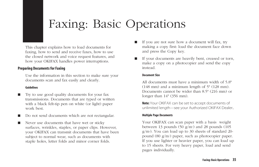 Oki 5300 Plus manual Faxing Basic Operations 