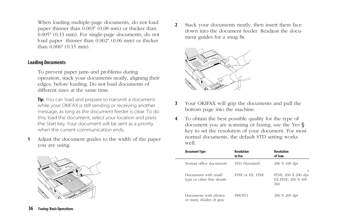 Oki 5300 Plus manual Loading Documents 