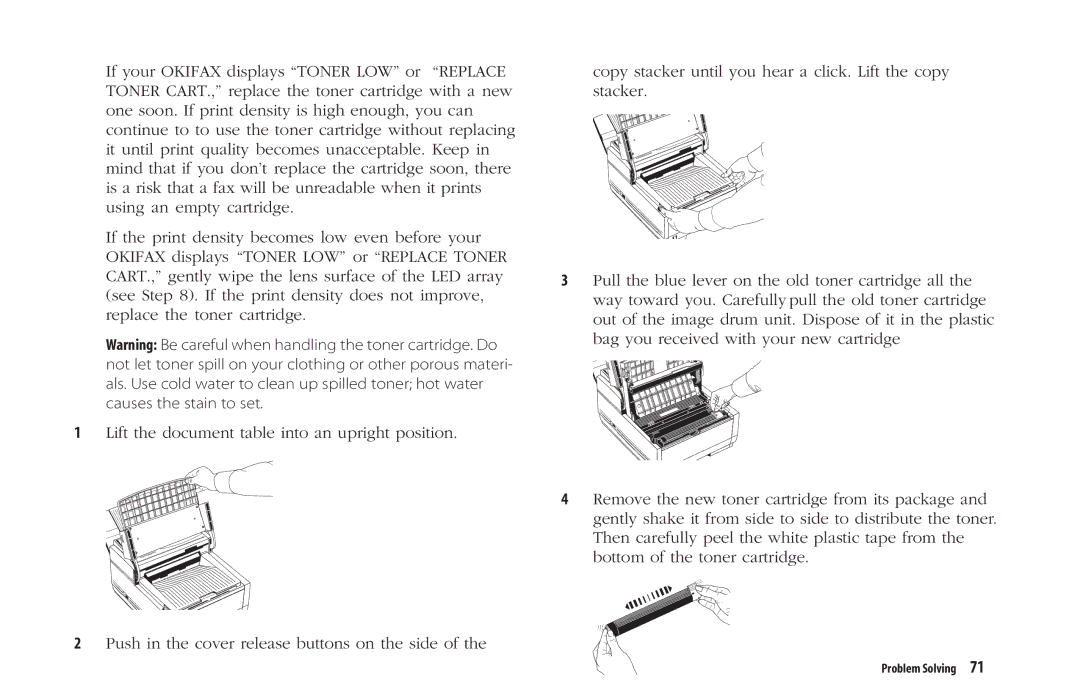 Oki 5300 Plus manual Problem Solving 