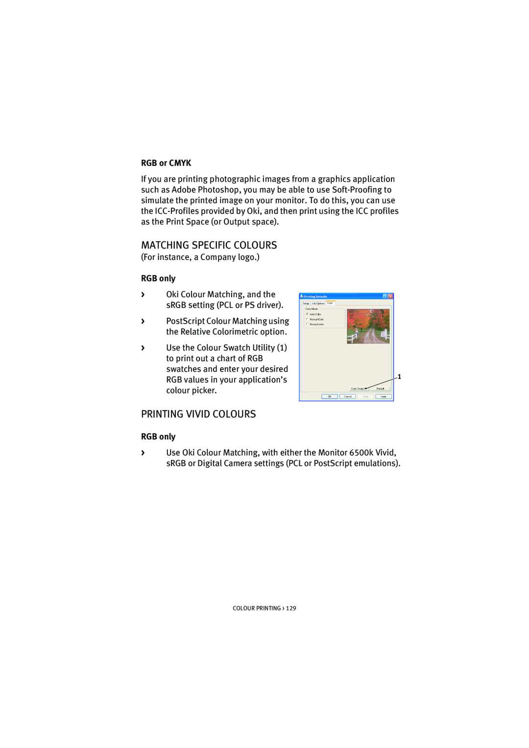 Oki 5300n manual Matching Specific Colours 