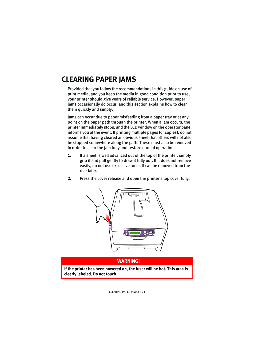 Oki 5300n manual Clearing Paper Jams 