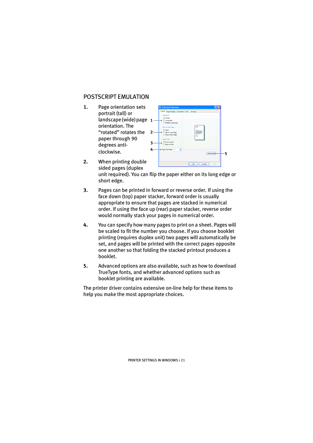 Oki 5300n manual Postscript Emulation 