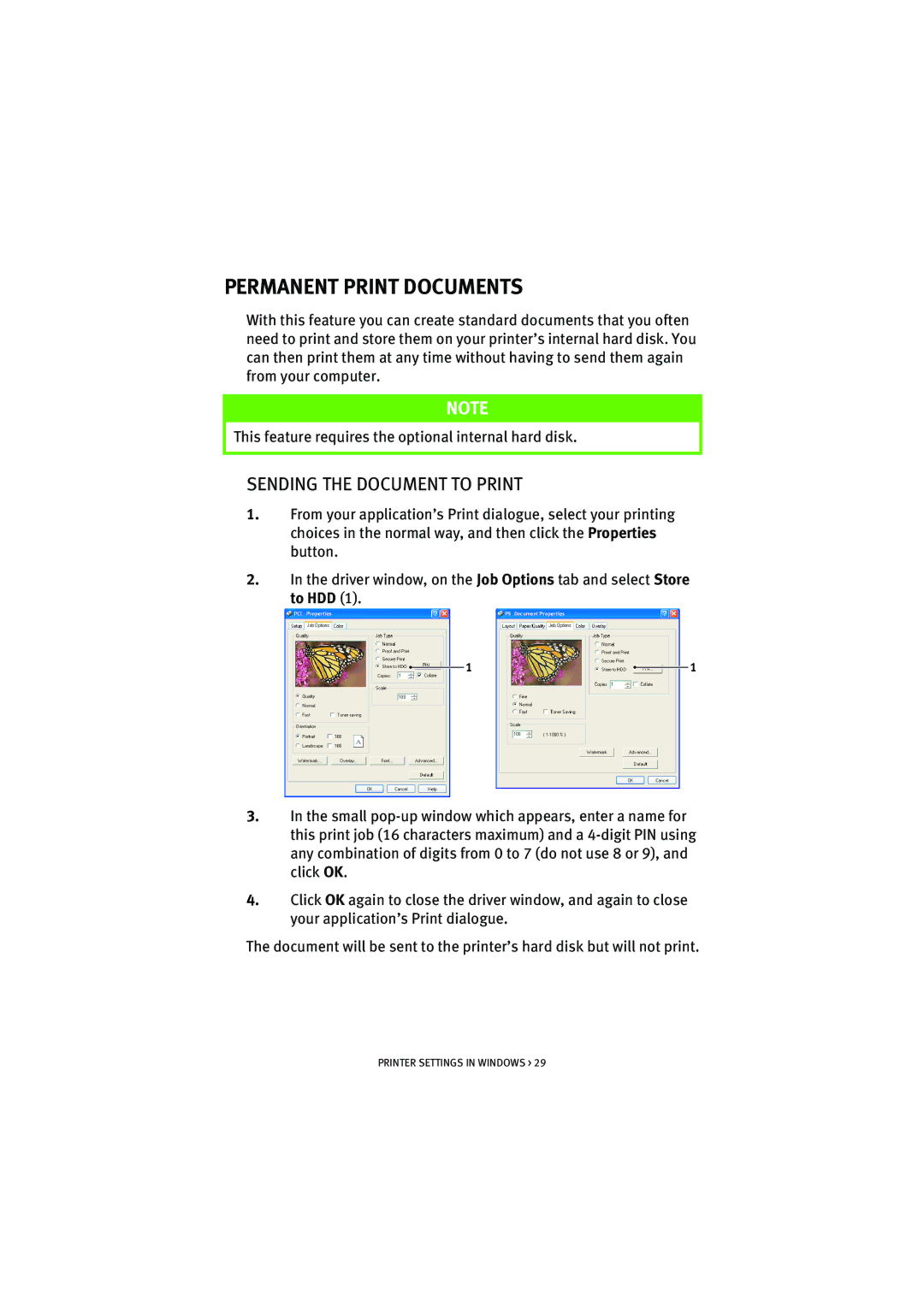 Oki 5300n manual Permanent Print Documents, Sending the Document to Print 