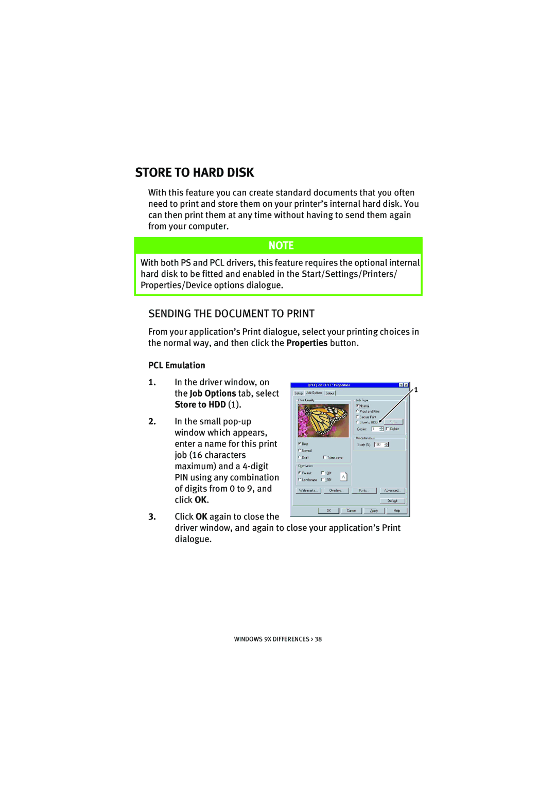 Oki 5300n manual Store to Hard Disk, Store to HDD 